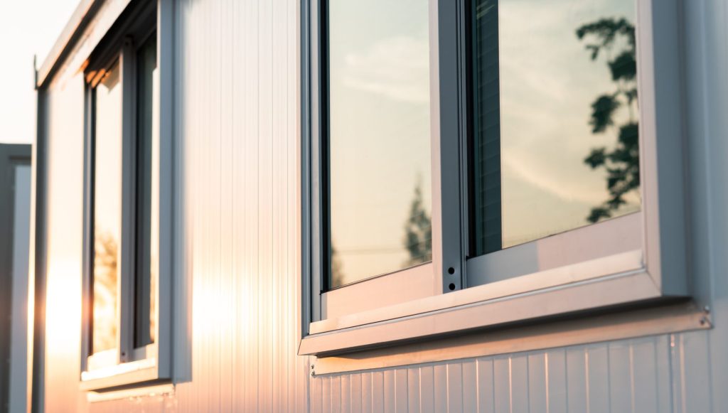 Building exterior with windows